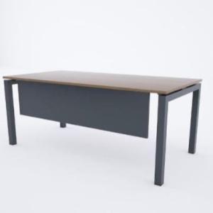 مكتب معدن سطح خشبي